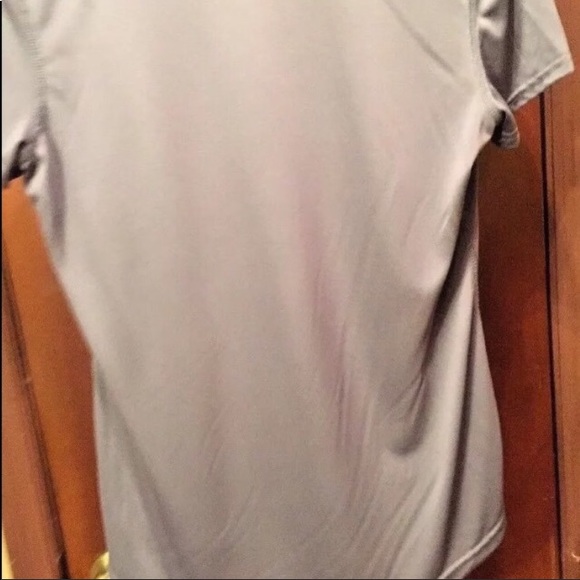 Danskin gray athletic “fear less” graphic sexy yoga gym athletic top S 4-6 NEW - Picture 7 of 16